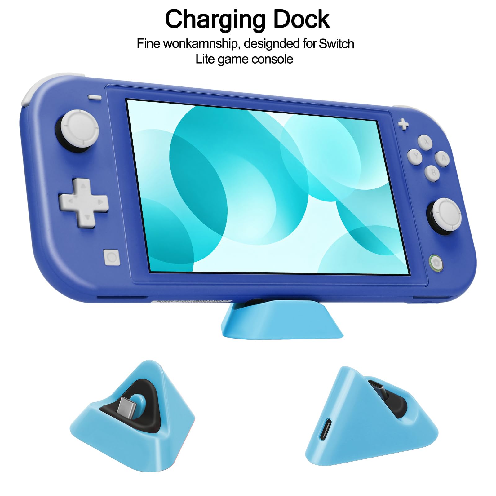 Nintendo Switch Lite ブルー／充電器、クリアカバー、ケース付 Amazon.com: Switch Lite Case 16-in-1 Accessories Bundle for